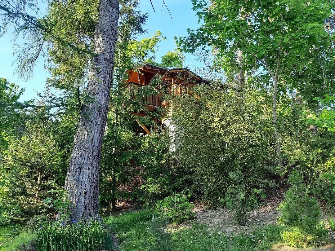 Dağ evi Baumhaus Wolfshoehle Fischach